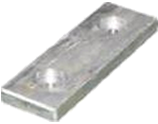 UK Anodes Zinc Flat Plate Anode (ASZ1132) - 8.0Kg nom, 300mm x 150mm x 27mm, 160mm x M16 fixing