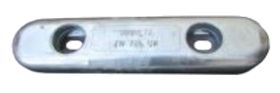 UK Anodes Zinc Flat Bar Anode (ASZ1138) - 12.0Kg nom. 457mm x 102mm x  64mm 229mm x M16 fixing