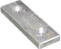 UK Anodes Aluminium Flat Bar Anode (ASA2122) - 0.19Kg Nom130mm x 40mm x 10mm (67 mm x M6 fixings)