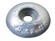 UK Anodes Aluminium Round Domed Anode (ASA2162) 0.095 Kg. nom 60mm dia x 20mm (M10 fixing)