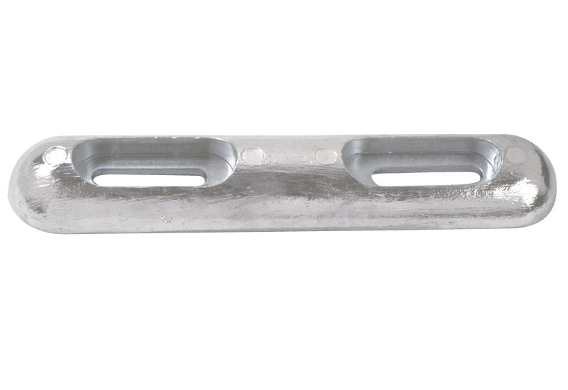 Technoseal Twin Slot Magnesium Hull Anode (ASM3105) - 1.08Kg Nom Variable Centres 110-220mm for M10 fixing (Equiv- Duff ZD76 Euro)