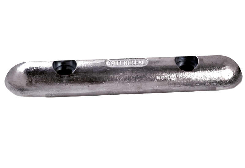 Tecnoseal Domed Magnesium Hull Anode (ASM3112) - 2.4Kg Nom, 455mm x 90mm x 40mm, 225-235mm x M16 fixing