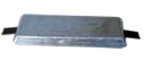 UK Anodes Zinc Weld-on Anode (ASZ1224) - 6.0Kg Nom. 300 x 120 x 25mm, 380mm o/a