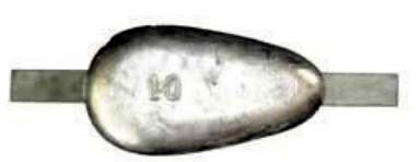UK Anodes Zinc Pear Shaped Weld-on Anode (ASZ1244) - 3.0Kg 160 x 90 x 45mm, 250mm o/a