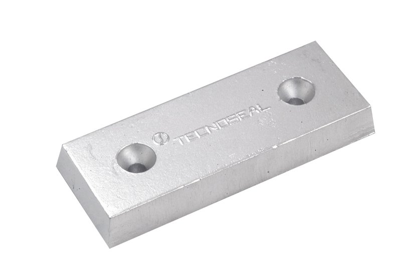 Tecnoseal Zinc Flat Plate Anode (ASZ1182) - 0.63Kg 130mm x 50mm x 17mm (77mm x M6 CSK fixing )