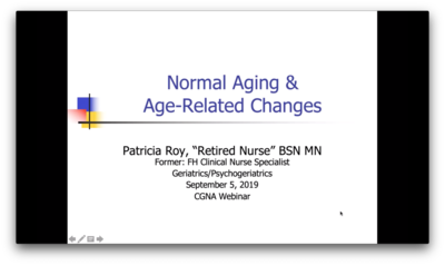 CGNA Certification Study Group Webinar: Age-Related Changes (05-09-19)