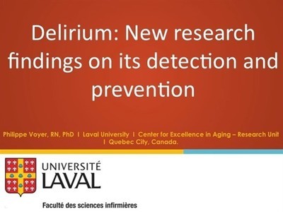 Delirium: New research findings on its detection and prevention