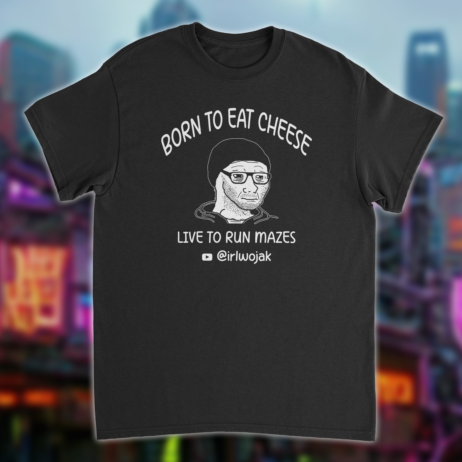 wojak shirt - born to eat cheese, live to run mazes