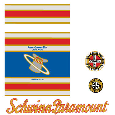 Schwinn Paramount Antique Clear Coat-able Decal Set