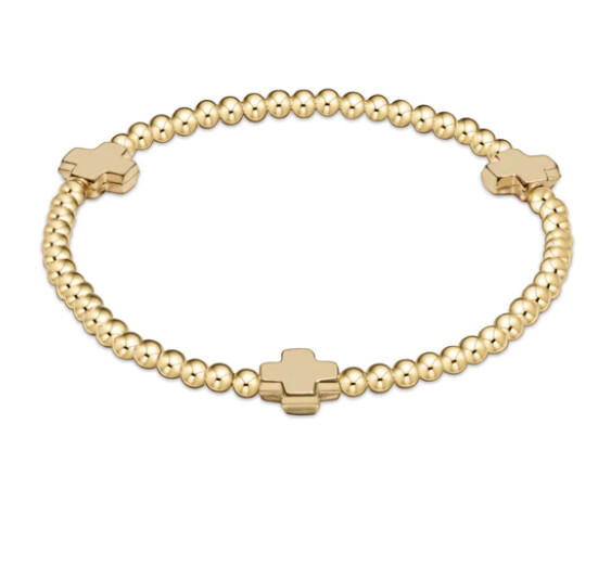 Signature Gold Cross Bracelet 3mm
