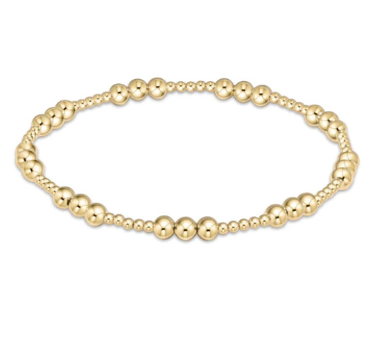 Classic Joy Pattern 4mm Bead Gold Bracelet