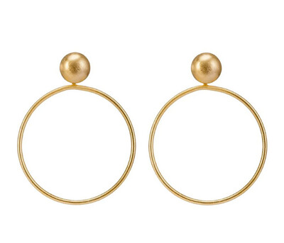 Large Visage Gold Earrings