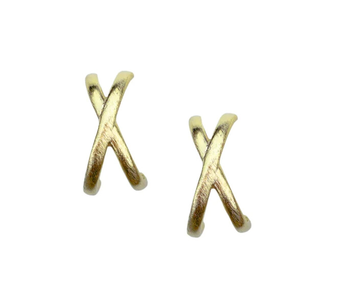Crisscross Gold Hug Earrings