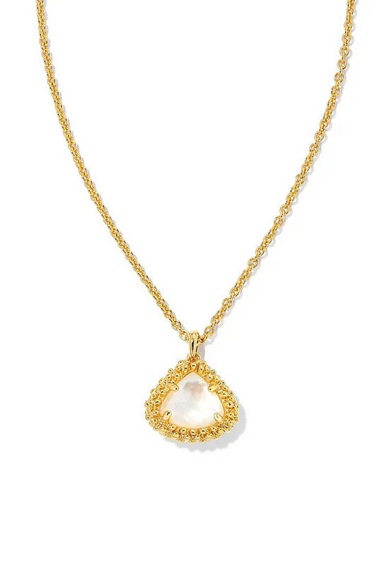 Kendall Gold Mother of Pearl Pendant Necklace