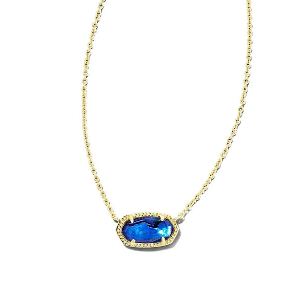 Elisa Neck Gld Navy Abalone