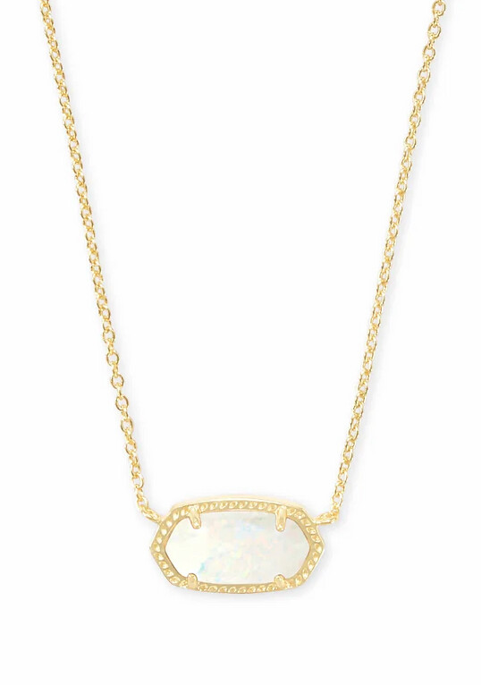Elisa Gold White Opal Necklace