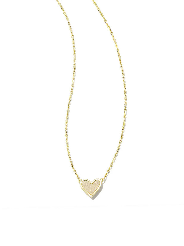 FRMD ARI HEART PNDNT NECK GLD IRID DRUSY