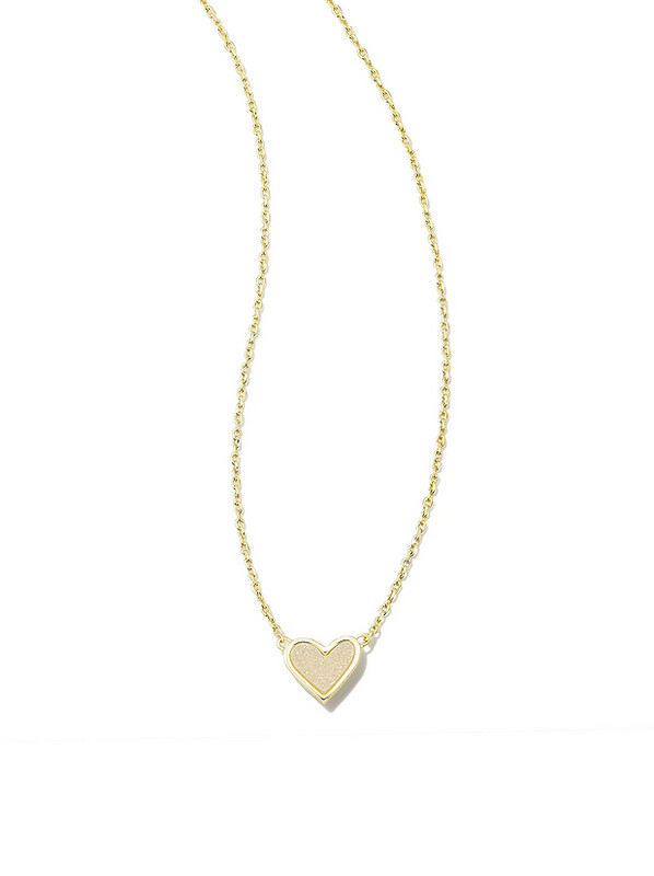 FRMD ARI HEART PNDNT NECK GLD IRID DRUSY