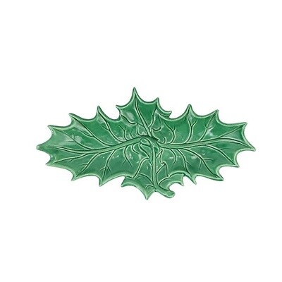 Lastra Evergreen Holly 2 Leaf Platter-Webb