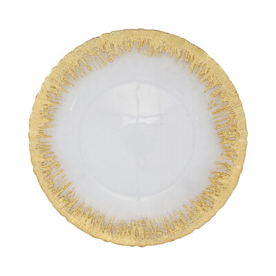 Rufolo Gold Brushstroke Charger Plate-Honeycutt