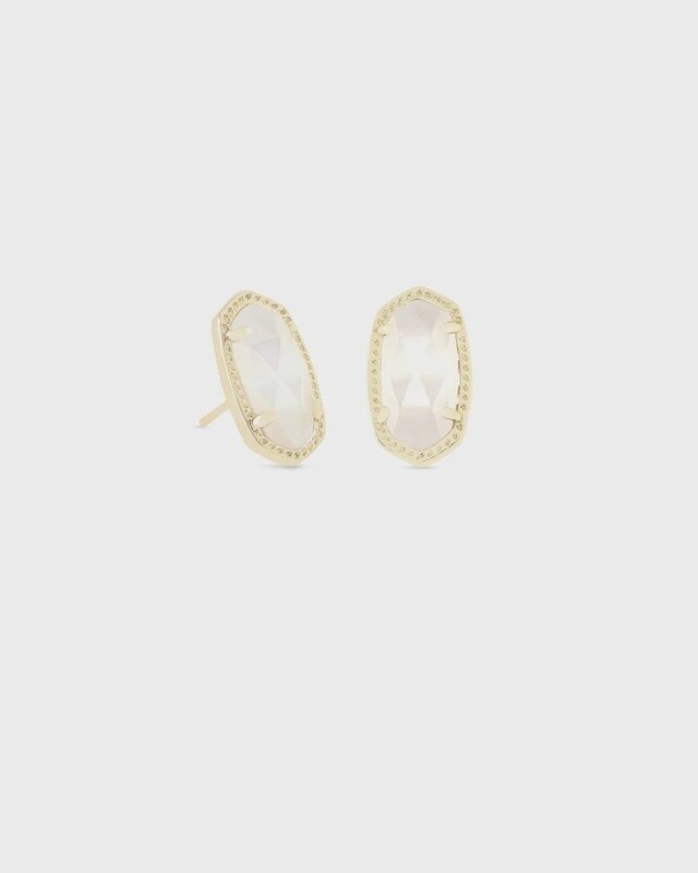 Ellie Gold Ivory Mother of Pearl Earrings