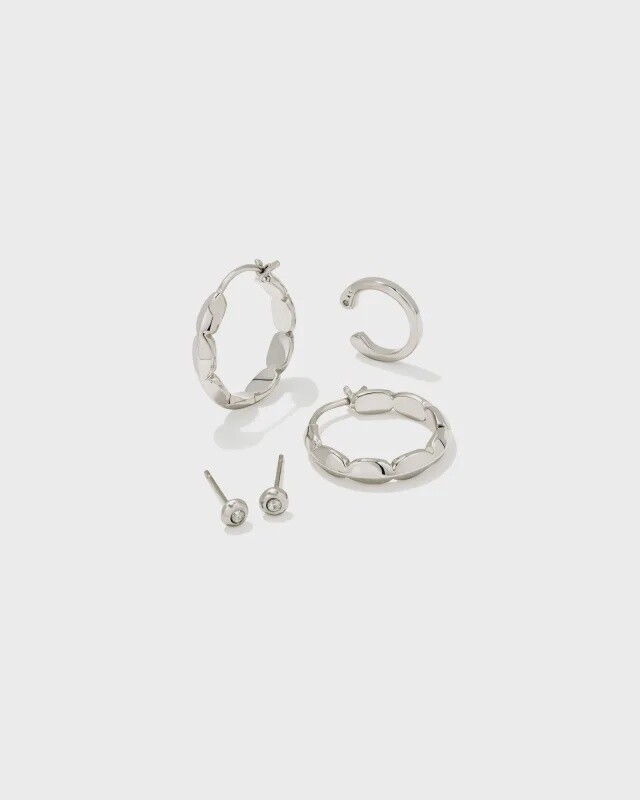 Brooke Huggie/Stud Silver Set