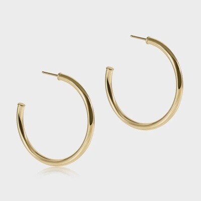 Round Gold 1.5&quot; Post 3mm Smooth Hoops