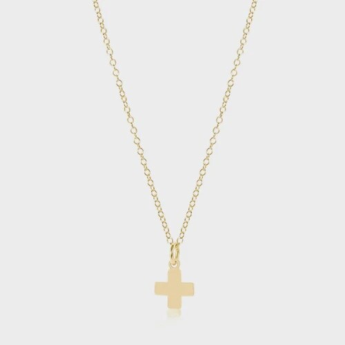 16&quot; Signature Cross Gold Charm Necklace