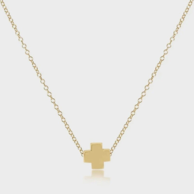 16&quot; Signature Gold Cross Necklace
