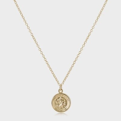 16&quot; Gold Protection Small Disc Necklace