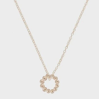 16&quot; Classic Bead Halo Gold Charm Necklace