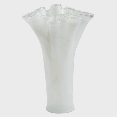 Onda Glass White Tall Vase-Alcorn
