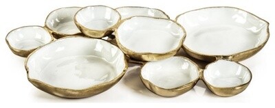 Large Cluster Bowls Gold/White