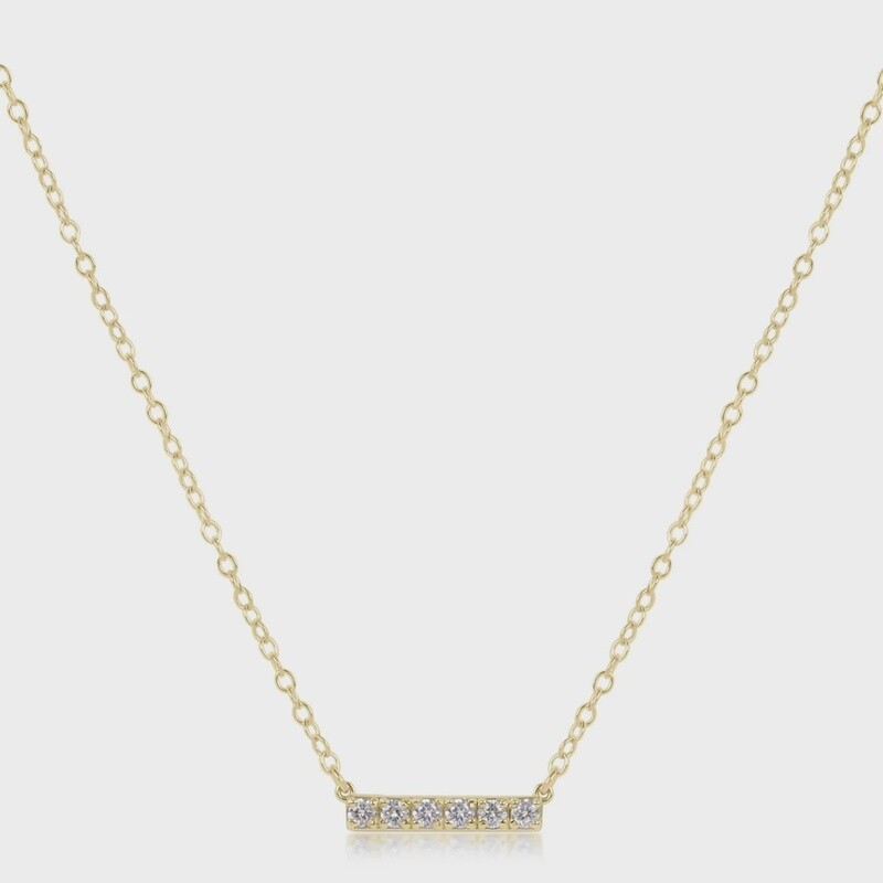 14k Gold/Diamond Bar Necklace