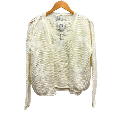 Off White Knit Top w/ Cardigan