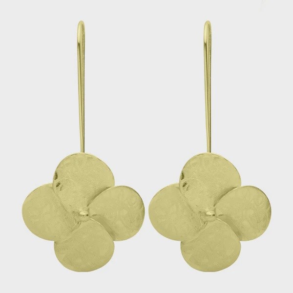 Small Flower Gold Drop Earrings