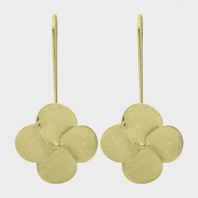 Small Flower Gold Drop Earrings
