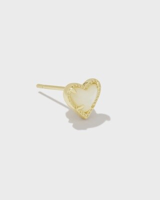 Mini Ari Heart Single Stud Gold Ivory MOP