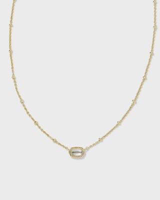 Mini Elisa Pendant Necklace Gold Dichroic Glass