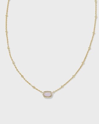 Mini Elisa Pendant Necklace Gold Pink Opalite Crystal
