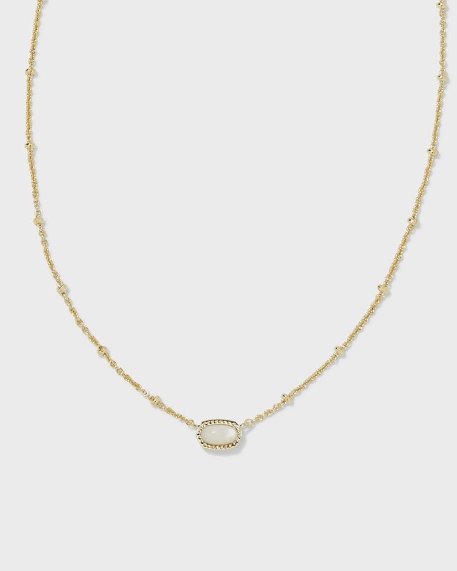 Mini Elisa Pendant Necklace Gold Ivory MOP