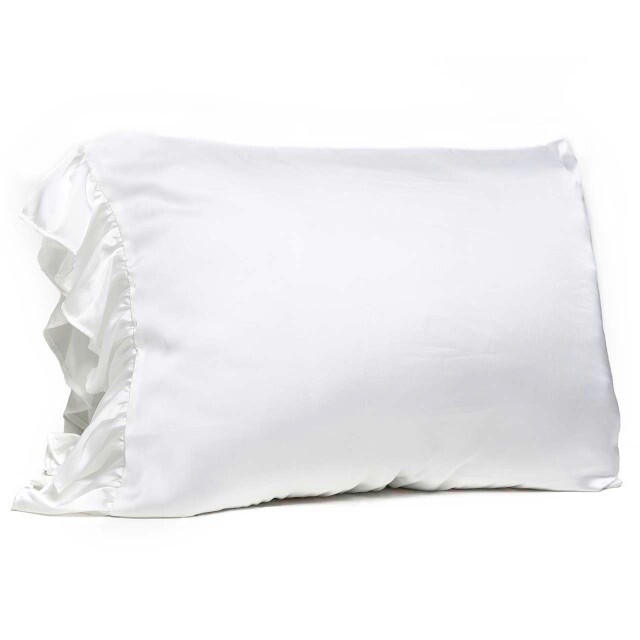 Ruffle Pillowcase, Colour: White
