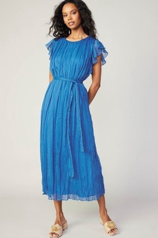 Blue Crinkle Dress, Size: XS