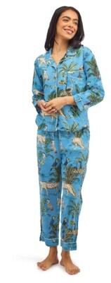 Blue Jungle Print Pajamas