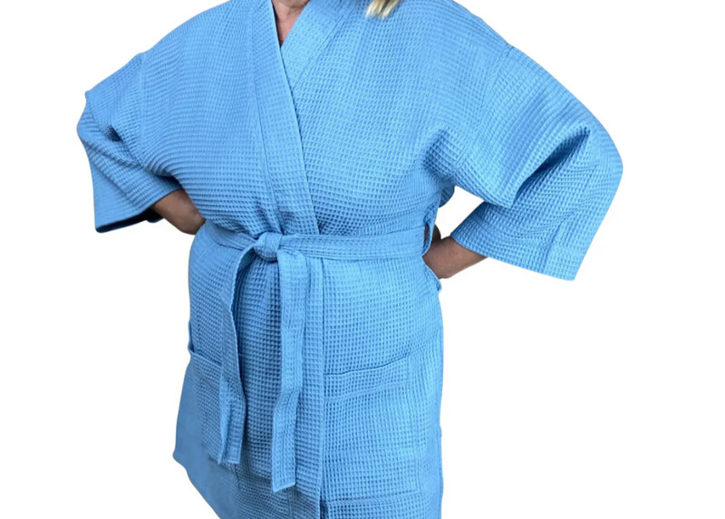Waffle Robe-Carolina Blue