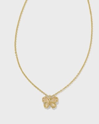Mae Butterfly Necklace Gold Abalone