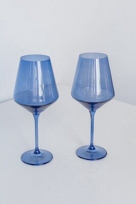 Estelle Stemmed Wine Glasses S/2 Cobalt-Parrott