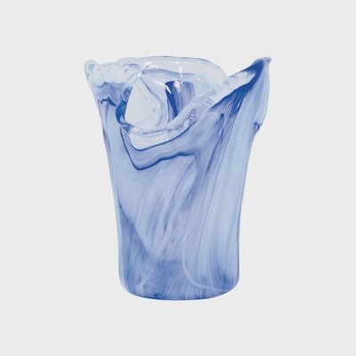 Small Cobalt Onda Glass Vase-Parrott