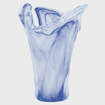 Large Cobalt Onda Glass Vase-Parrott