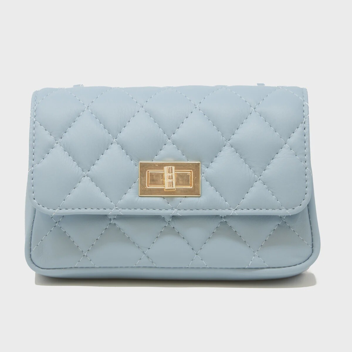 Light Blue Leather Crossbody